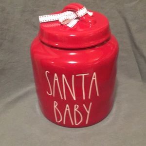 Rae Dunn Santa baby red canister Christmas